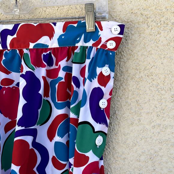 Vintage New Old Stock Mod Print Midi Skirt 14 Lloyd Williams I. Magnin - Picture 4 of 10